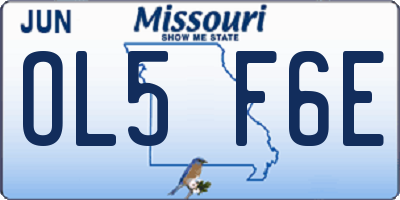 MO license plate OL5F6E