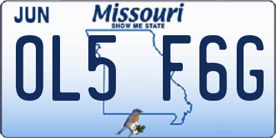 MO license plate OL5F6G