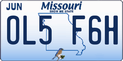 MO license plate OL5F6H