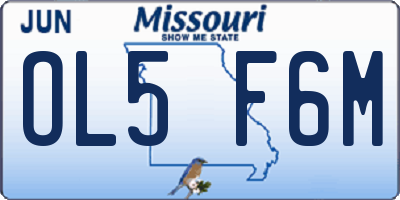 MO license plate OL5F6M