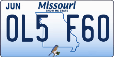 MO license plate OL5F6O
