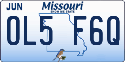 MO license plate OL5F6Q