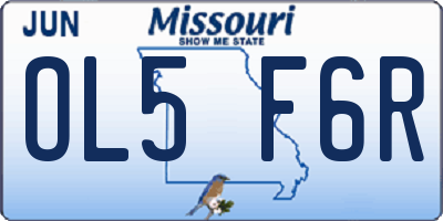MO license plate OL5F6R