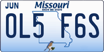 MO license plate OL5F6S