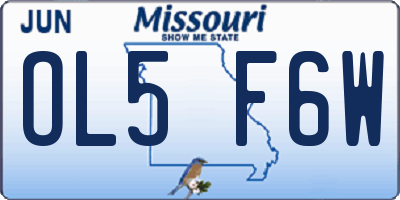 MO license plate OL5F6W