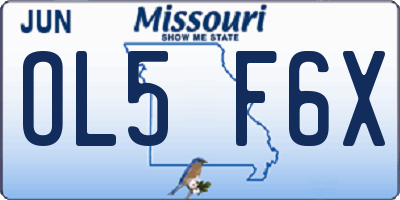 MO license plate OL5F6X
