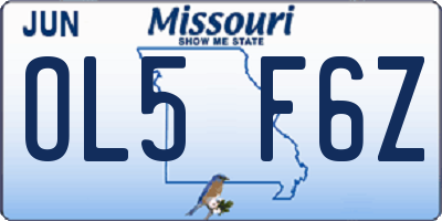MO license plate OL5F6Z