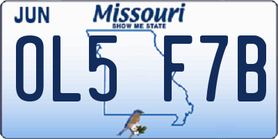 MO license plate OL5F7B