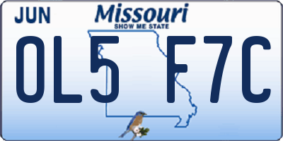 MO license plate OL5F7C