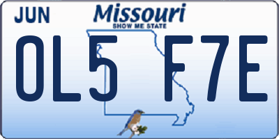 MO license plate OL5F7E