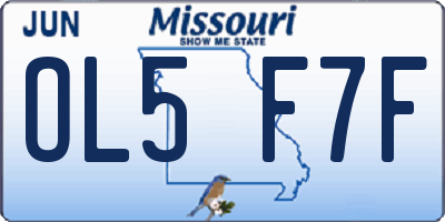 MO license plate OL5F7F