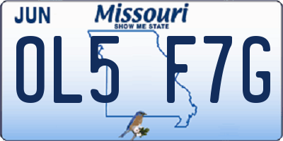 MO license plate OL5F7G