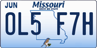 MO license plate OL5F7H