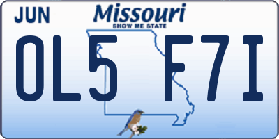 MO license plate OL5F7I