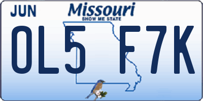 MO license plate OL5F7K