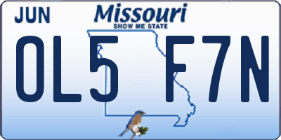 MO license plate OL5F7N