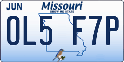 MO license plate OL5F7P