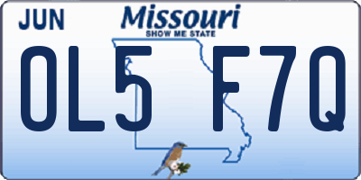 MO license plate OL5F7Q