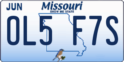 MO license plate OL5F7S