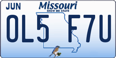 MO license plate OL5F7U