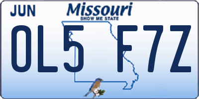 MO license plate OL5F7Z