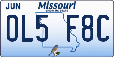 MO license plate OL5F8C