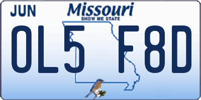 MO license plate OL5F8D