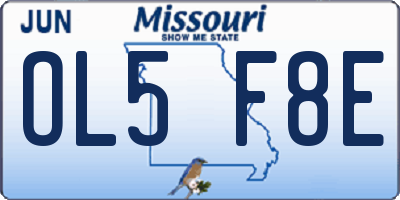MO license plate OL5F8E