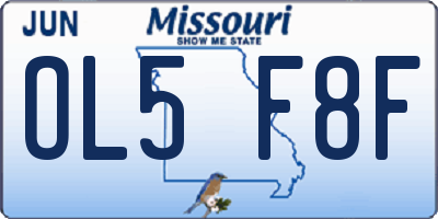 MO license plate OL5F8F