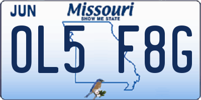 MO license plate OL5F8G