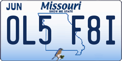 MO license plate OL5F8I