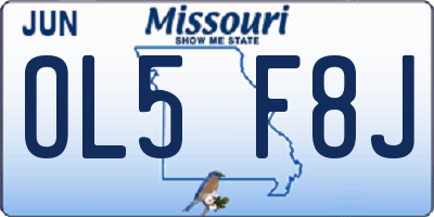 MO license plate OL5F8J
