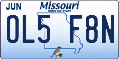 MO license plate OL5F8N