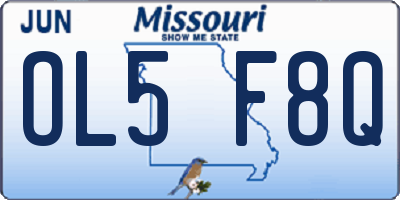 MO license plate OL5F8Q