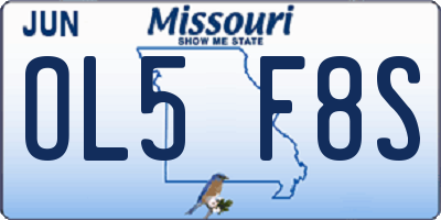 MO license plate OL5F8S