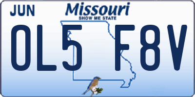 MO license plate OL5F8V