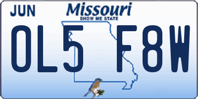 MO license plate OL5F8W