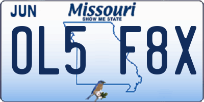 MO license plate OL5F8X