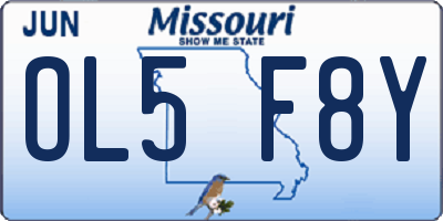 MO license plate OL5F8Y