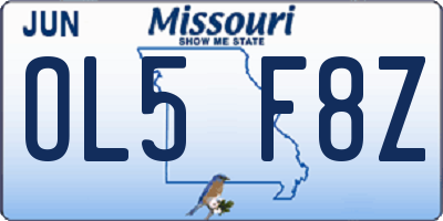 MO license plate OL5F8Z