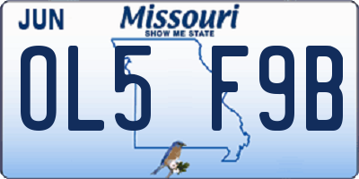 MO license plate OL5F9B
