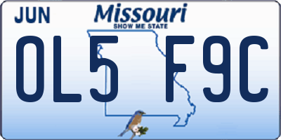 MO license plate OL5F9C