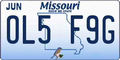 MO license plate OL5F9G