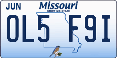 MO license plate OL5F9I