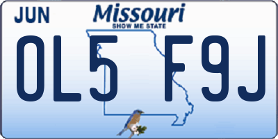 MO license plate OL5F9J
