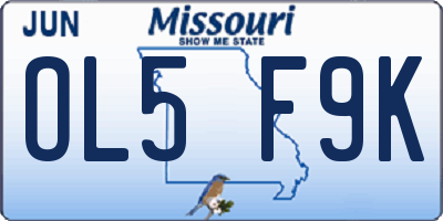 MO license plate OL5F9K