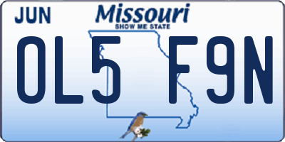 MO license plate OL5F9N