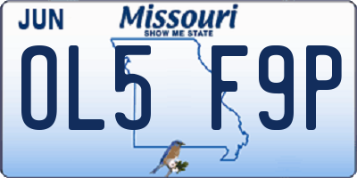 MO license plate OL5F9P