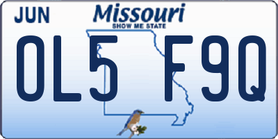 MO license plate OL5F9Q