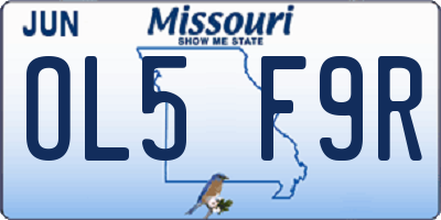MO license plate OL5F9R